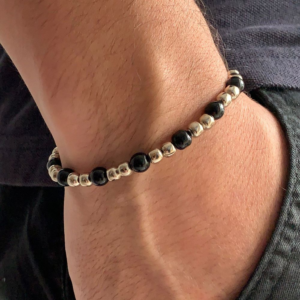 Pulseira Masculina Black And Silver