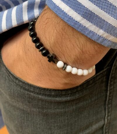 Pulseira Masculina Faith - Black / White