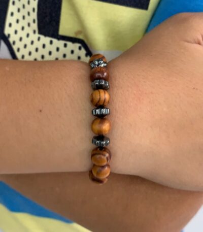 Pulseira Masculina Infantil Wood Metal